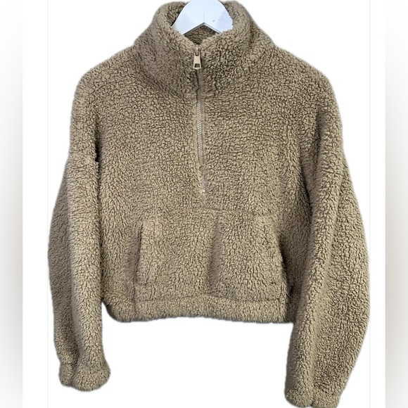 American Eagle Outfitters Oversized Cropped Sherpa Sweater Size XS - Picture 3 of 6